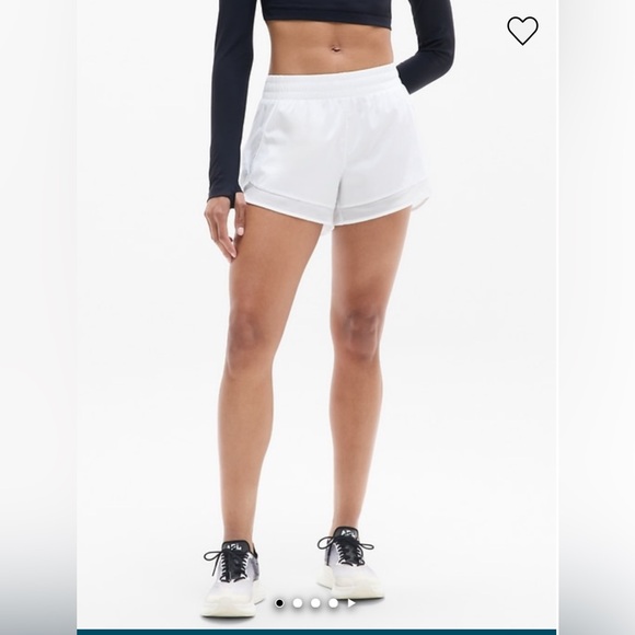 Athleta Pants - Athleta Mesh Racer Run 4” Shorts White Mid Rise NWT Size Medium